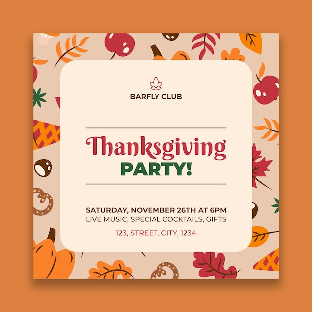 Thanksgiving-event-flyer-vorlage