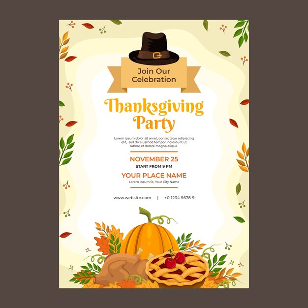 Thanksgiving-Feier-Einladungsvorlage
