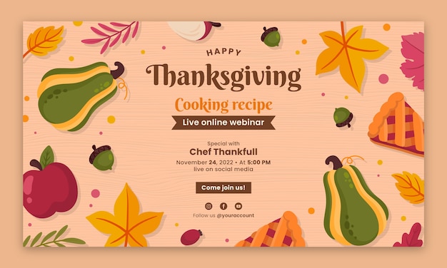 Kostenloser Vektor thanksgiving-feier-webinar-vorlage