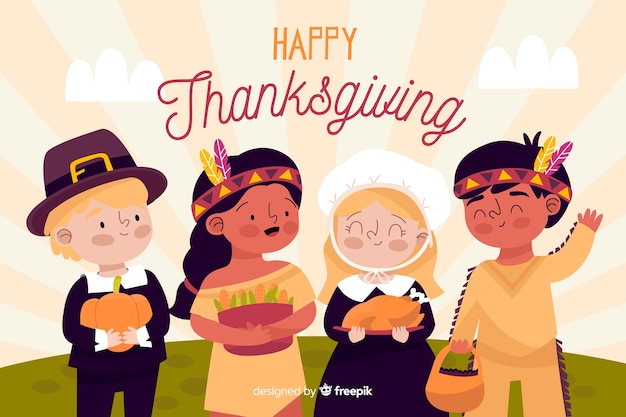 Thanksgiving hintergrund in der hand gezeichnet