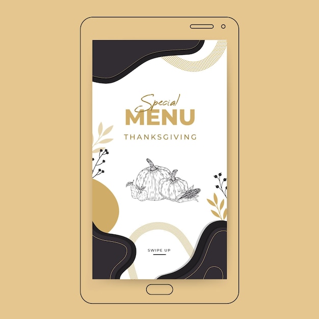 Kostenloser Vektor thanksgiving instagram story vorlage