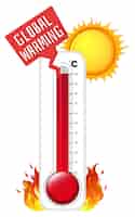 Kostenloser Vektor thermometer bei sommerwetter