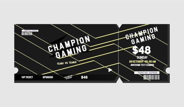 Ticket-champion-gaming-design-farbverlauf bunt