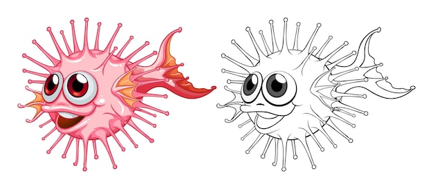 Kostenloser Vektor tierumriss für fische mit stacheln