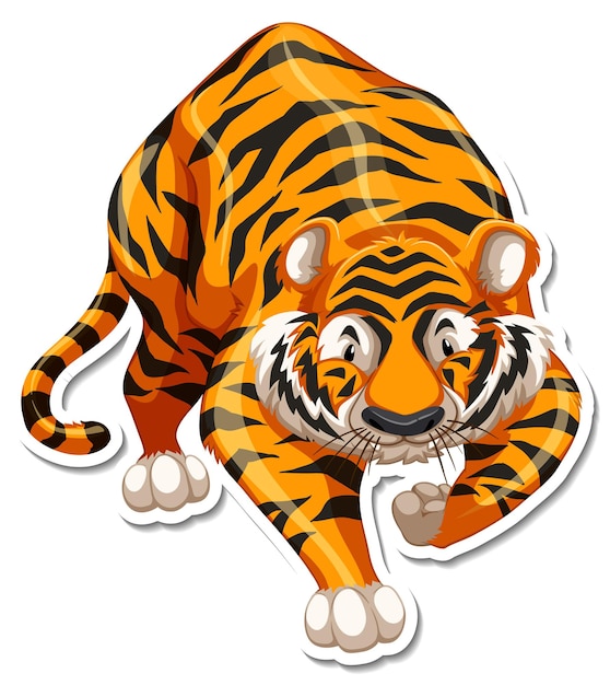 Tiger-Cartoon-Figur auf weißem Hintergrund