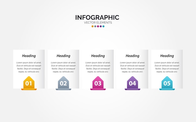 Timeline 5 optionen horizontale infografik für präsentationen workflow-prozessdiagramm-flussdiagrammbericht