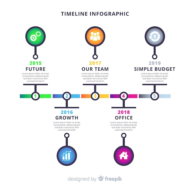 Kostenloser Vektor timeline-infografik-design