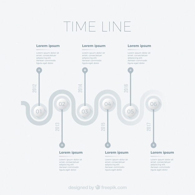 Timeline infografik in grautönen