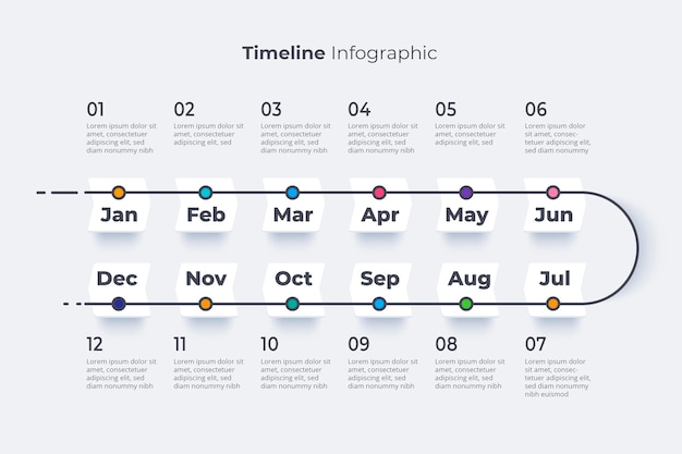 Kostenloser Vektor timeline-infografik-vorlage