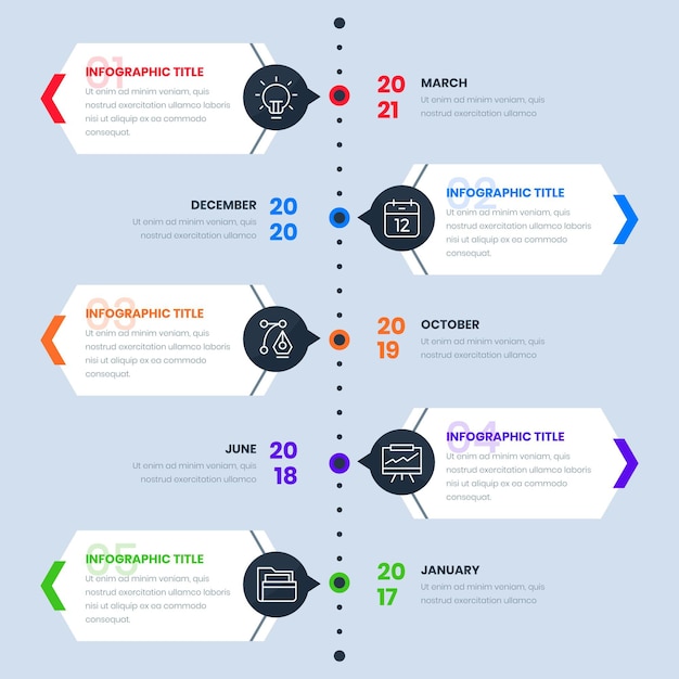 Kostenloser Vektor timeline-infografik-vorlage