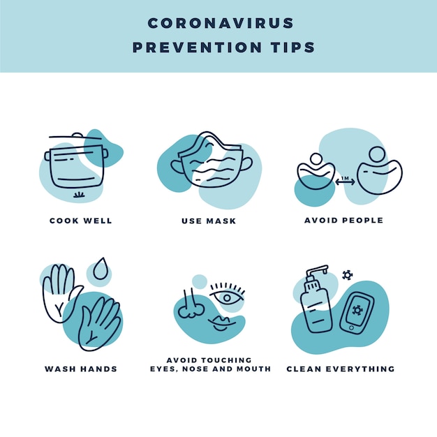 Tipps zur vorbeugung und zum schutz von coronavirus-vorlagen