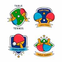 Kostenloser Vektor tischtennis-logo-kollektion