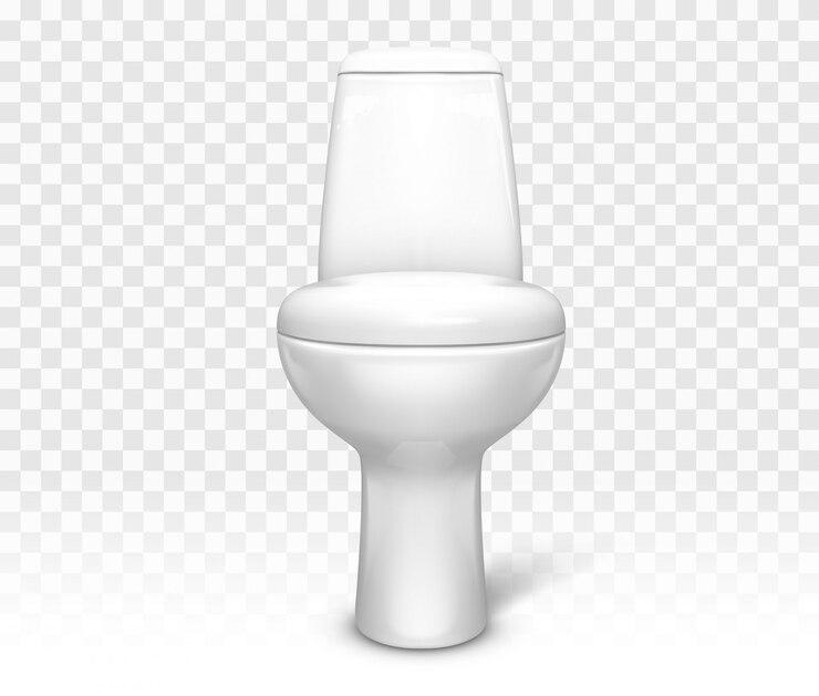Kostenlose Vektor toilette mit sitz. weiße keramik-toilettenschüssel