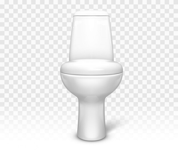 Toilette mit Sitz. Weiße Keramik-Toilettenschüssel