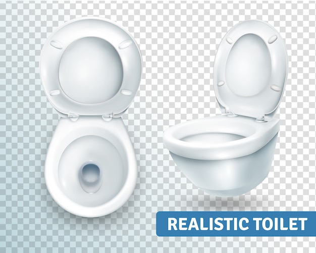 Kostenloser Vektor toilettenschüssel realistic set