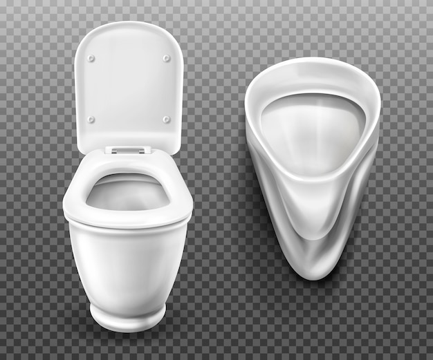 Kostenloser Vektor toilettenschüssel und urinal für bad, toilette