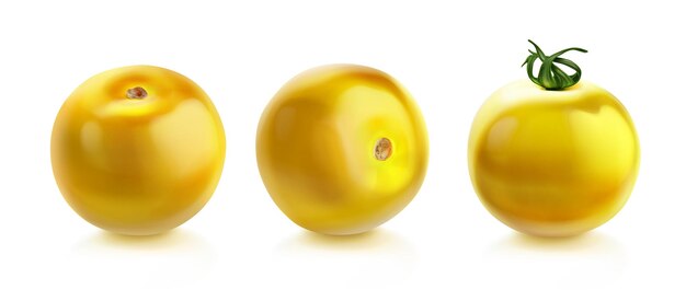 Tomatenkirschgelbe Tomaten mit grünem Stiel