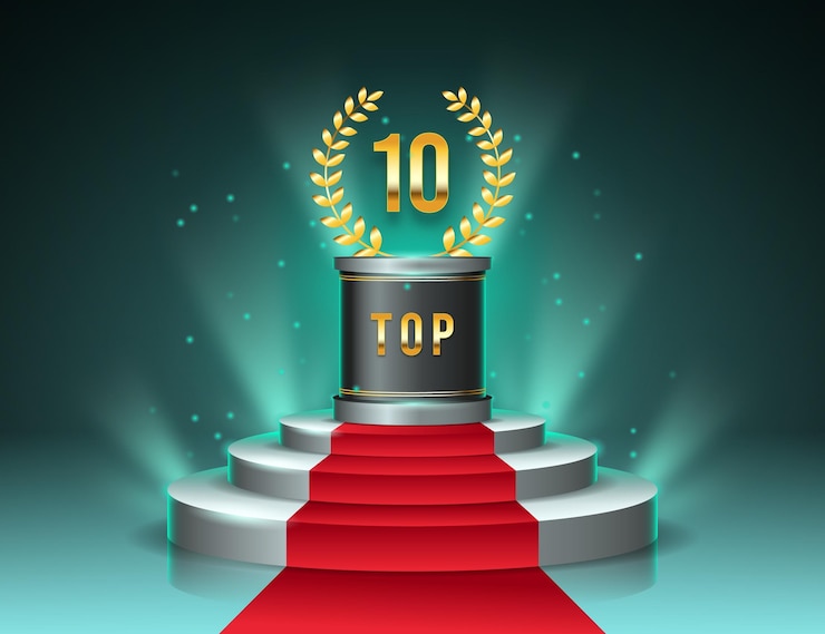 Kostenlose Vektor top 10 der besten podestplätze