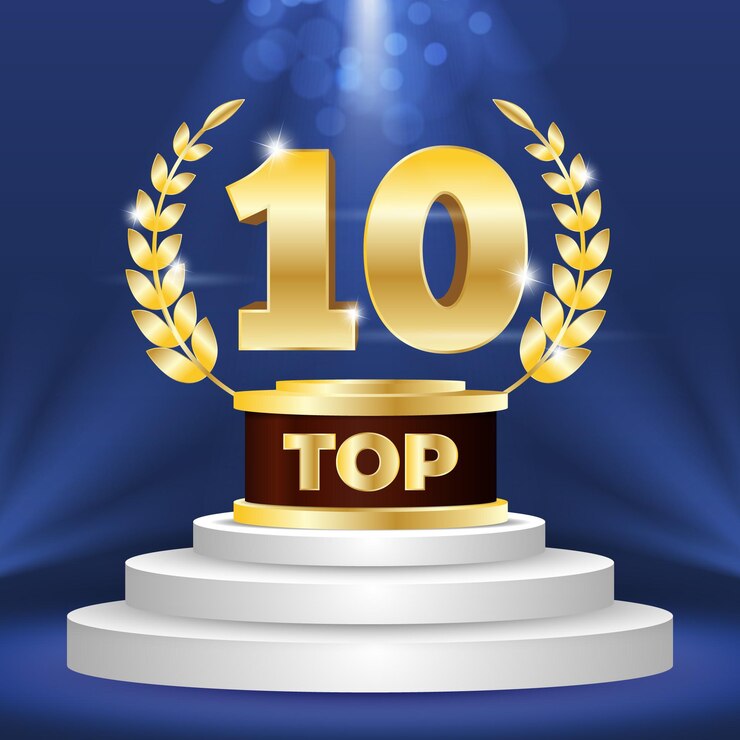 Kostenlose Vektor top 10 der besten podestplätze