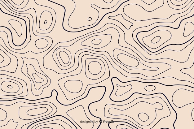 Kostenloser Vektor topographische schwarze linien hintergrund