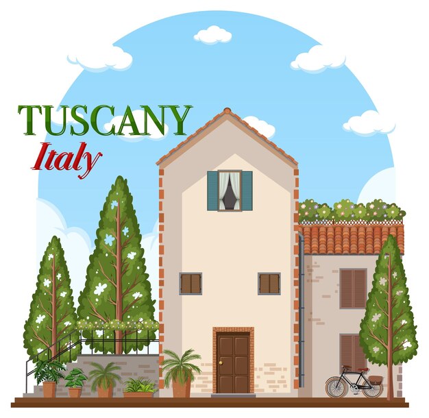 Toskana Italien Wahrzeichen Logo Banner