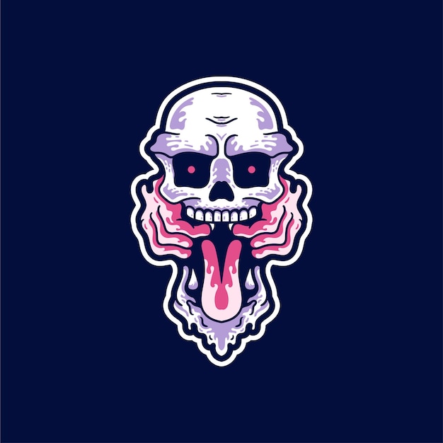 Kostenloser Vektor totenkopf gamer illustration modern style sticker