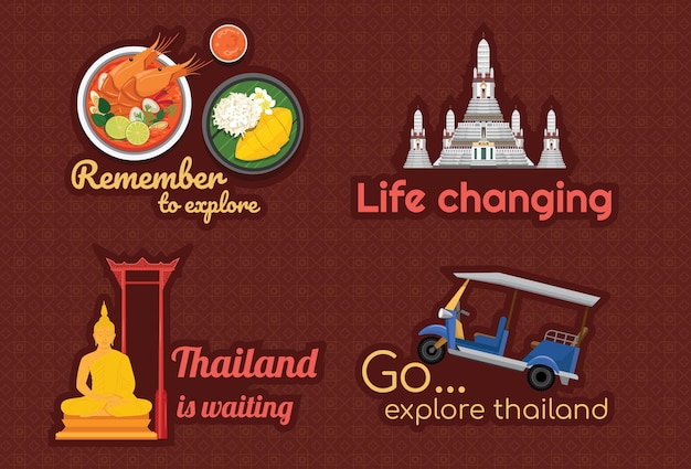 Touristenattraktionen, berühmte sehenswürdigkeiten, reisen in thailand und verkostung thailändischer gerichte im urlaub in asien-reisezielen