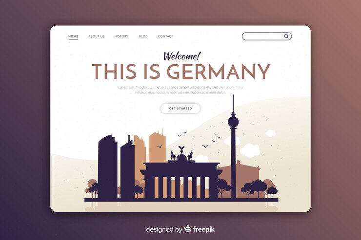 Kostenlose Vektor touristische einladung nach deutschland vorlage