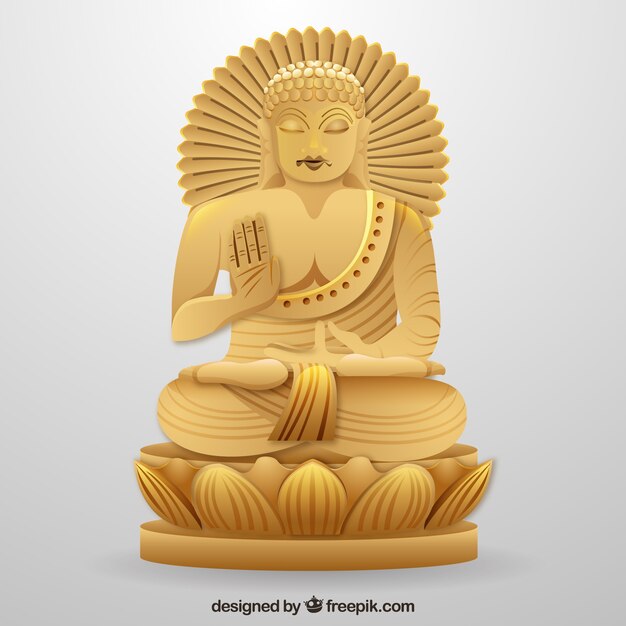 Traditionelles Budha mit realistischer Art