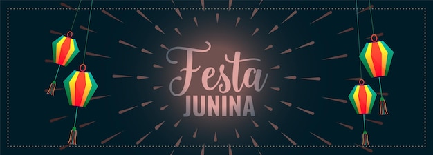 Traditionelles festa junina festivalbanner mit laternendekoration