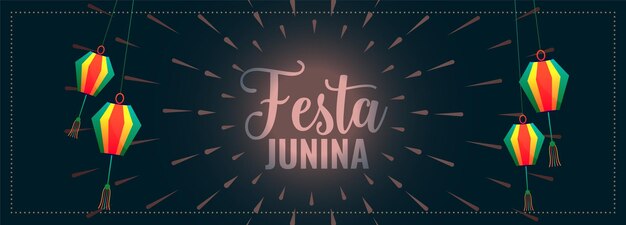 Traditionelles festa junina Festivalbanner mit Laternendekoration