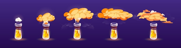 Trankflasche mit puffwolken-animationsset