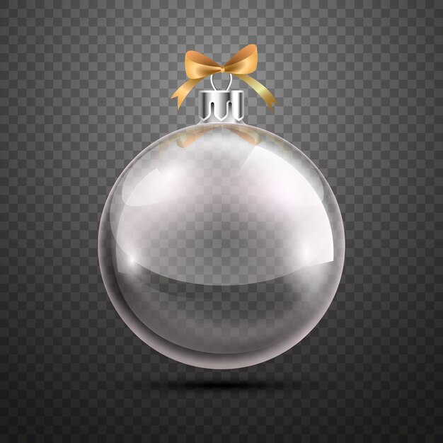 Transparente Kristallweihnachtskugel