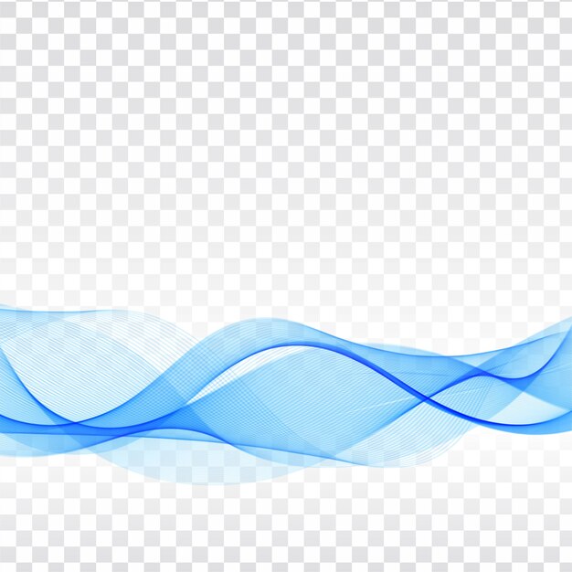 Transparenter eleganter Hintergrund der stilvollen blauen Welle transparent