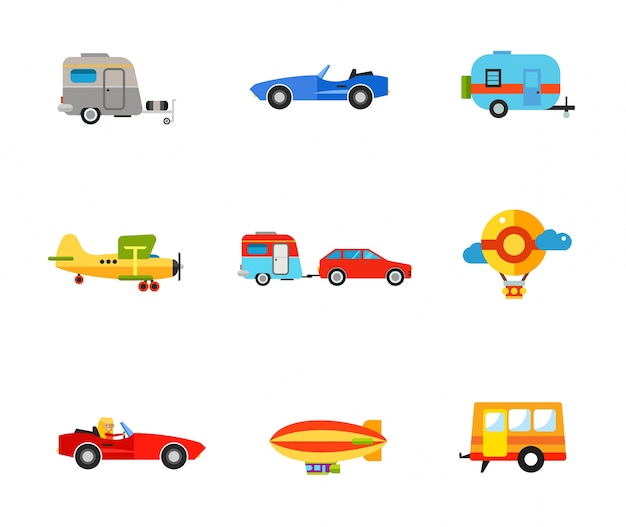 Kostenloser Vektor transport icon set