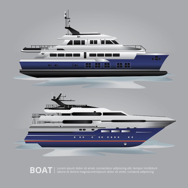 Kostenloser Vektor transportboot tourist yacht zu reisen