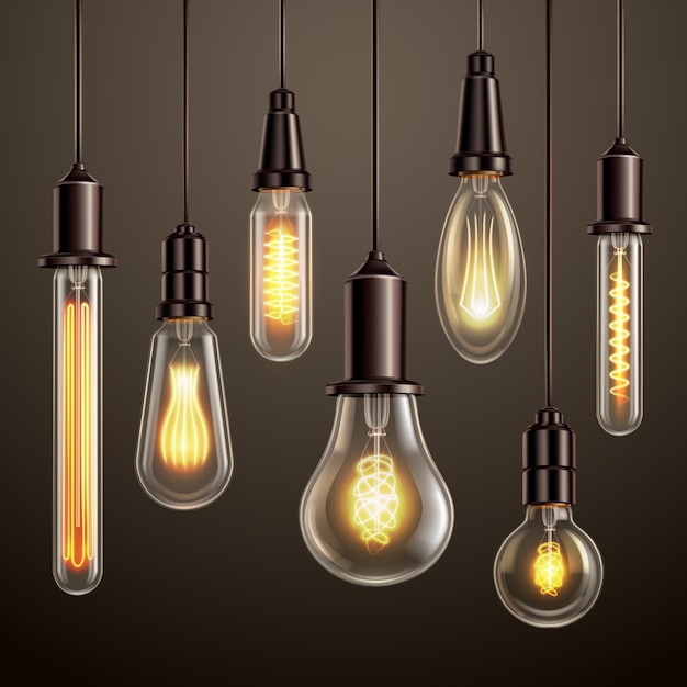 Trendy beleuchtung design mit retro-stil vintage-look weich leuchtenden filament edison ligt lampen vielfalt