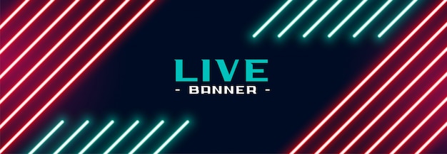 Trendy neonlicht-banner