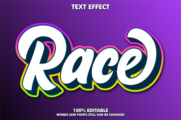 Trendy racing texteffekt für spot race