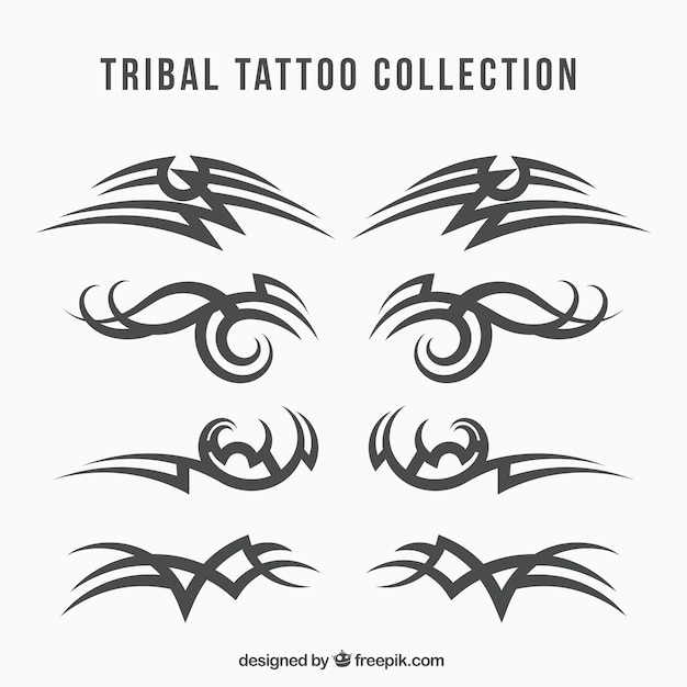 Kostenloser Vektor tribal tattoo sammlung