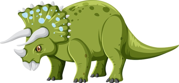 Triceratops-dinosaurier auf weißem hintergrund