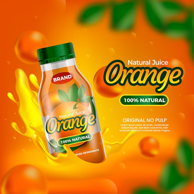 Kostenloser Vektor trinken sie natur-orangensaft