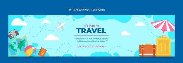 Trip-Twitch-Banner im flachen Stil
