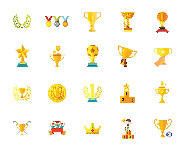 Trophäen-Icon-Set