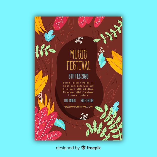 Tropische musik festival plakat vorlage