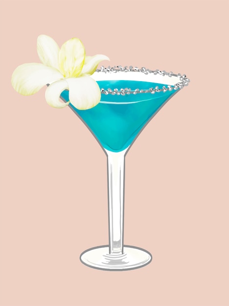 Tropische Strandparty-Cocktailillustration
