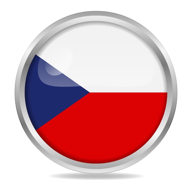 Kostenloser Vektor tschechische republik flagge farbverlauf schaltflächenkreis