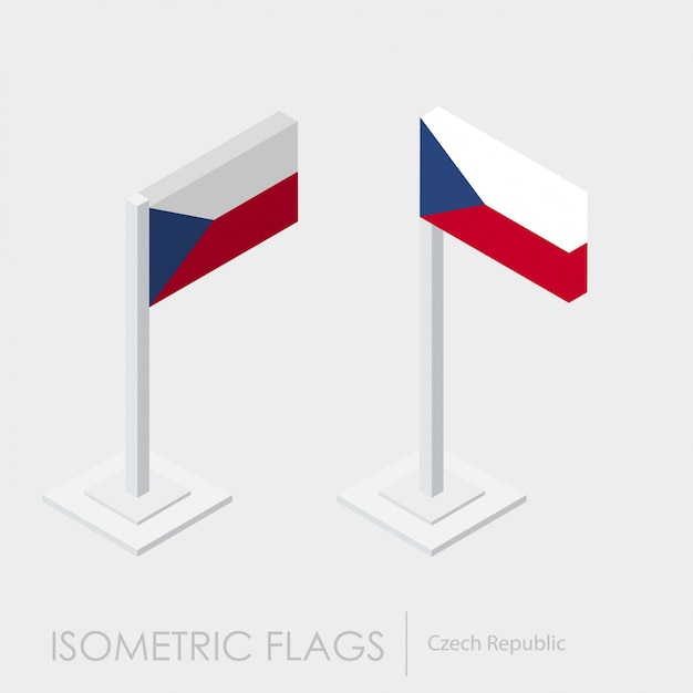 Kostenloser Vektor tschechische republik isometrische flagge