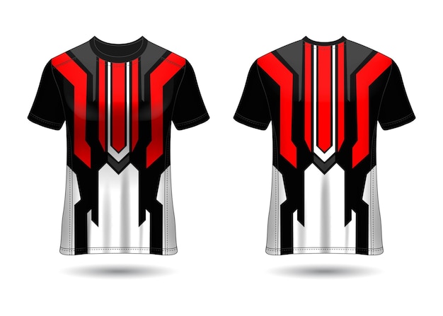 Tshirt sport design racing trikot für vereinsuniform vorder- und rückansicht