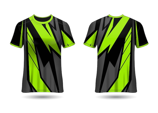 Tshirt sport design racing trikot für vereinsuniform vorder- und rückansicht